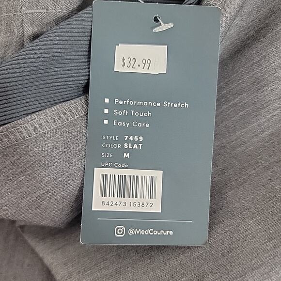 Med Couture Touch Women’s Scrub Top Size M NWT Gray Stretch V-Neck Nursing - Picture 7 of 8